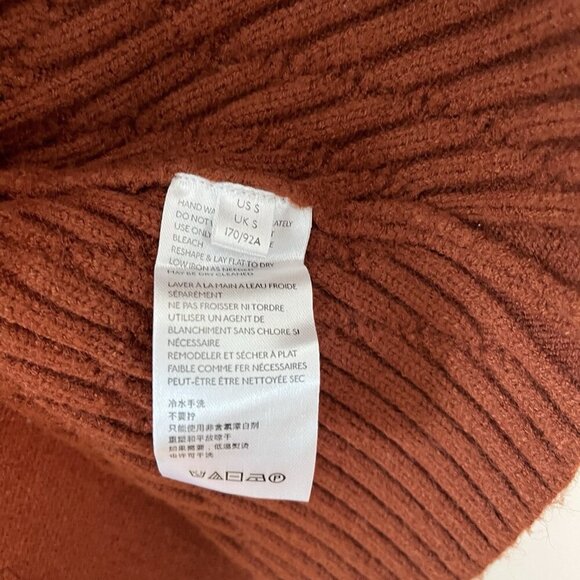 Free People Emmaline Mini Sweater Dress Cut Out‎ Back in Burnt Orange Small - Picture 6 of 10